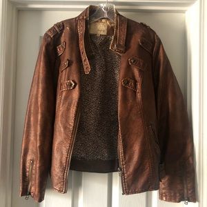 Brown, light weight leather jacket